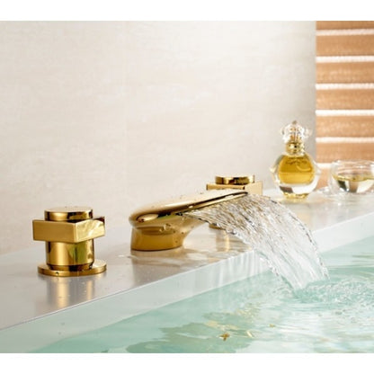 Gold Finish Chrome Bathroom Basin Sink Faucet