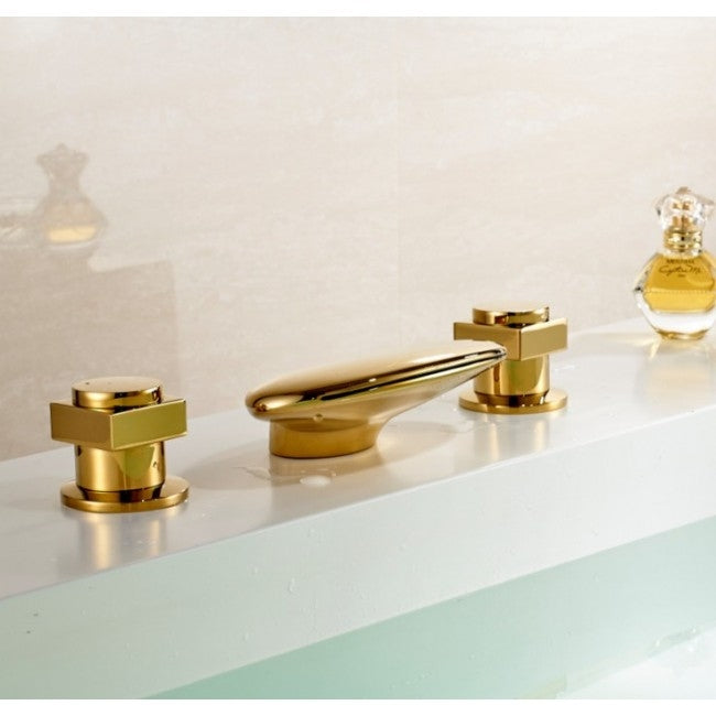 Gold Finish Chrome Bathroom Basin Sink Faucet