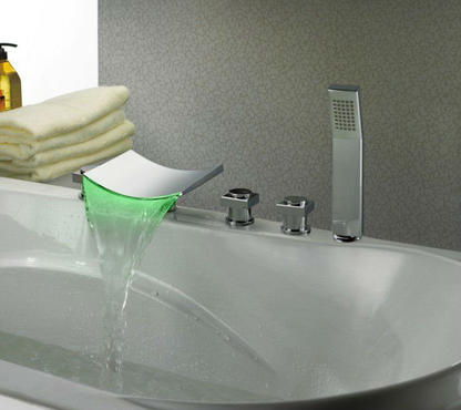 Bathtub faucets - Waterfall LED Bathtub Sink Faucet