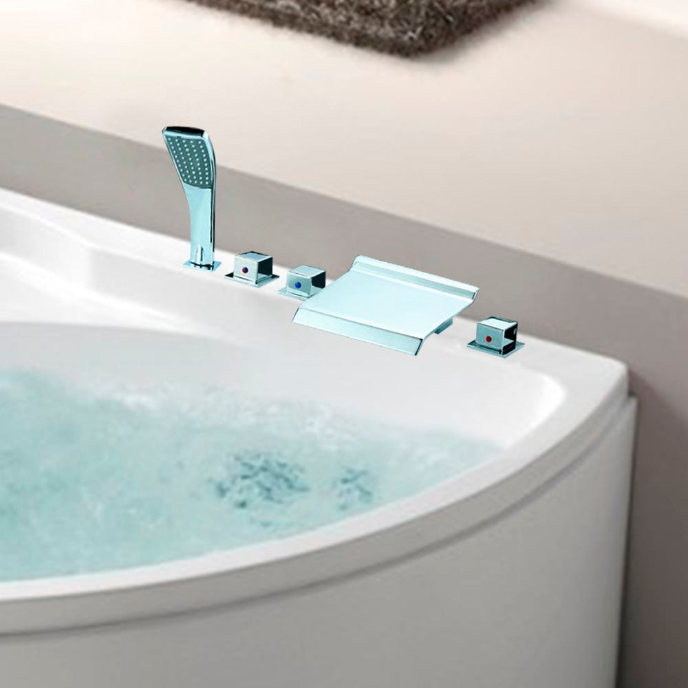 waterfall three handle roman bathtub faucets