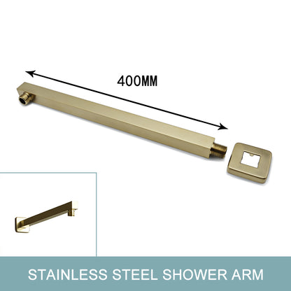 Juno Commercials Ceiling & Wall Mount Brushed Gold Luxury Shower Head & Arm