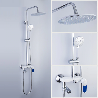 Juno Sleek Rain Polished Chrome Wall Shower Mixer & Shower Faucet With Handheld Shower