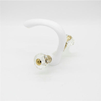 White Crystal Double Handle Bathroom Sink Faucet