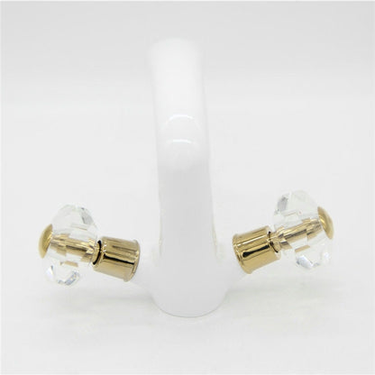 White Crystal Double Handle Bathroom Sink Faucet