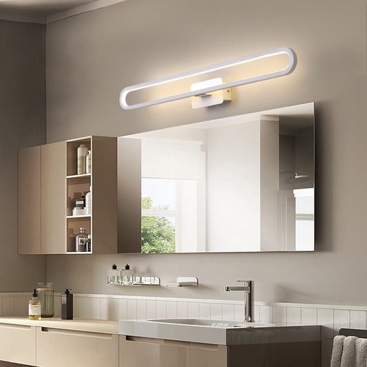 Juno New White Rectangular Rounded Corner LED Wall Mount Above Mirror Light