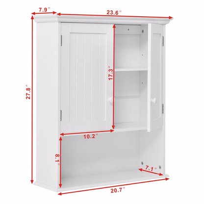 Juno White Wood Medicine Cabinets Wall Mount