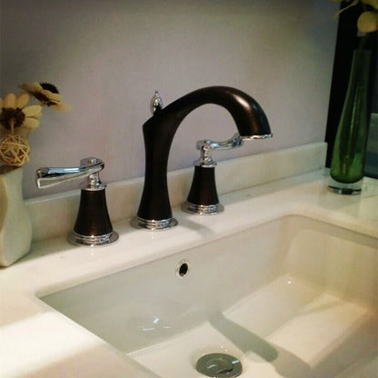 Solid Brass Luxurious 8 inch widespread Bathroom Faucet Lavatory Wash Basin Mixer Tap