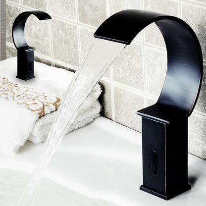 Widespread Antique Black Automatic Sensor Waterfall Bathroom Faucet