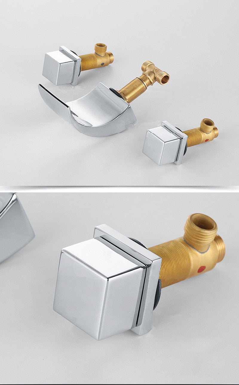 Widespread Chrome Finish Color Changing LED Bathtub faucet