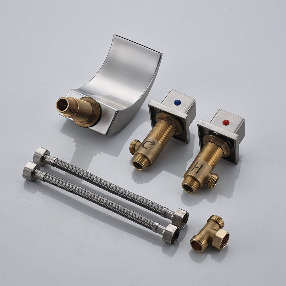 Widespread Chrome Finish Color Changing LED Bathtub faucet