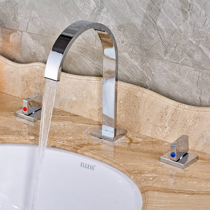 Widespread Deck Mounted Two Handles Three Holes Knobs Faucet 2