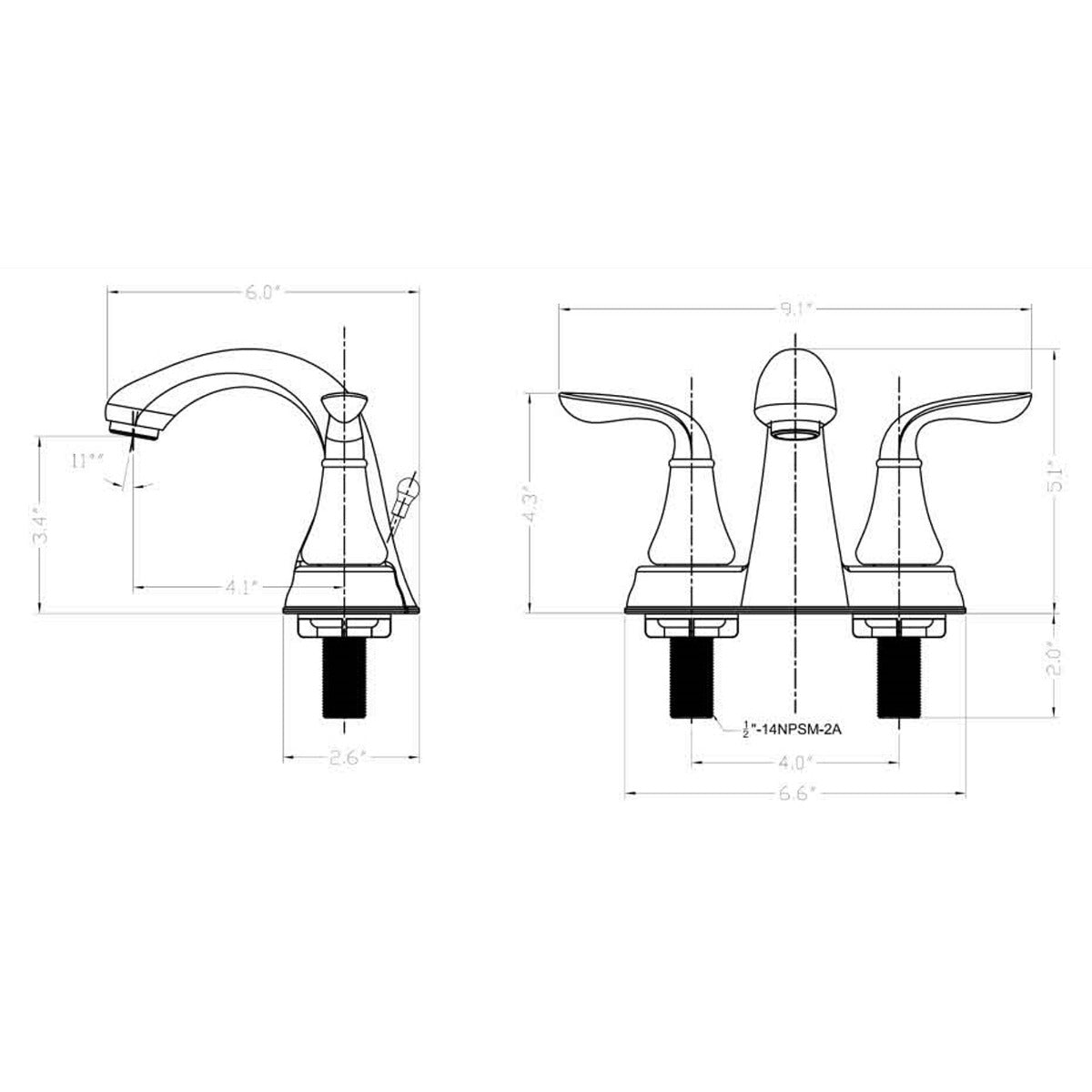 Chrome Finish Bathroom Vanity Sink Faucet