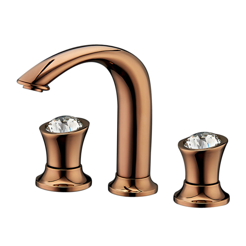 Rose Gold Basin Faucet With Diamond Handles