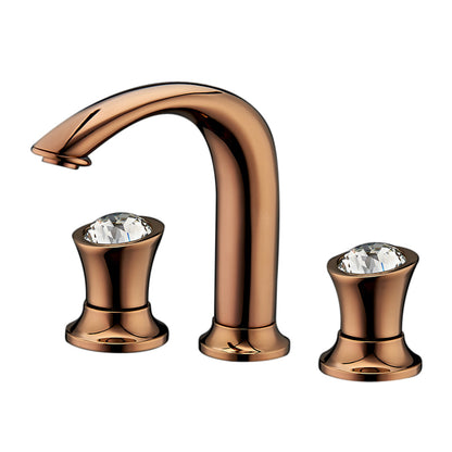 Rose Gold Basin Faucet With Diamond Handles