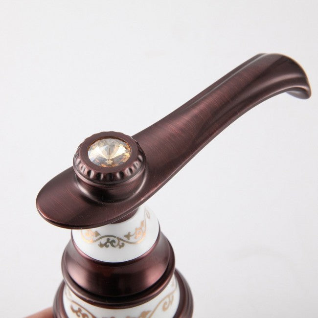 Widespread White Painted Three Hole Bathroom Tap Sink Faucet  9