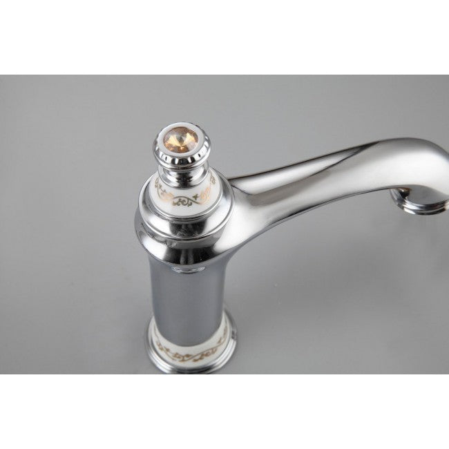Widespread White Painted Three Hole Bathroom Tap Sink Faucet  11