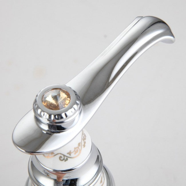 Widespread White Painted Three Hole Bathroom Tap Sink Faucet  15
