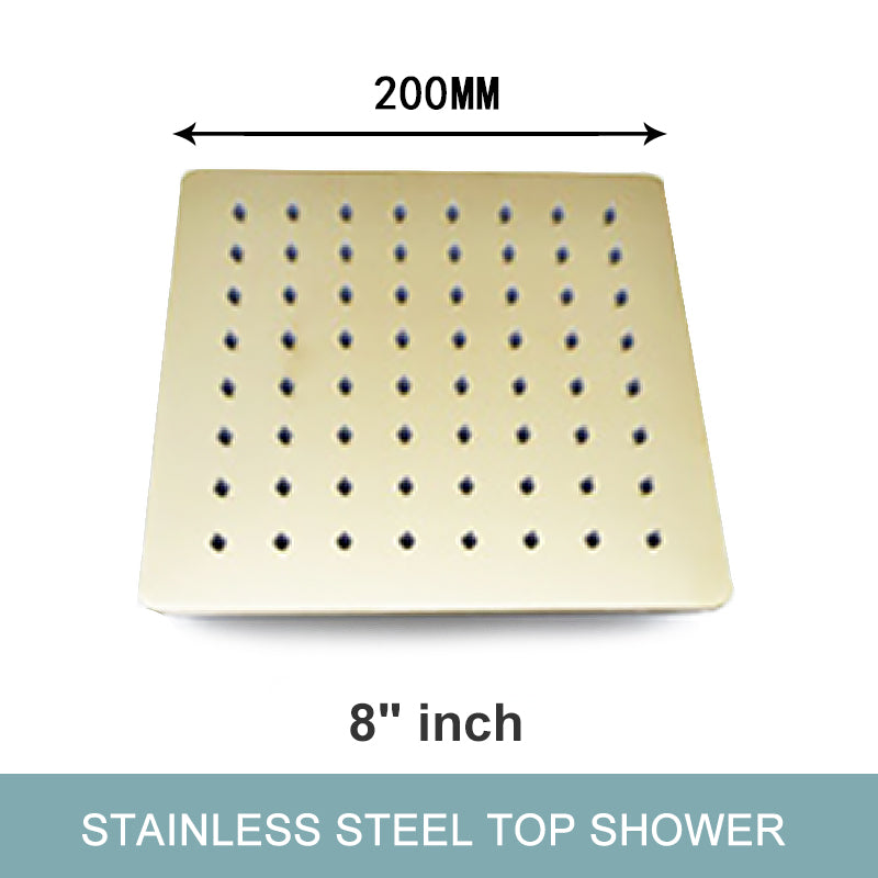 Juno Commercials Ceiling & Wall Mount Brushed Gold Luxury Shower Head & Arm