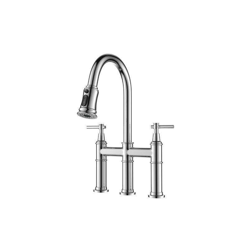 Juno Commercials Pull-out Kitchen Faucet in 3 Spray Modes with Dual Handle