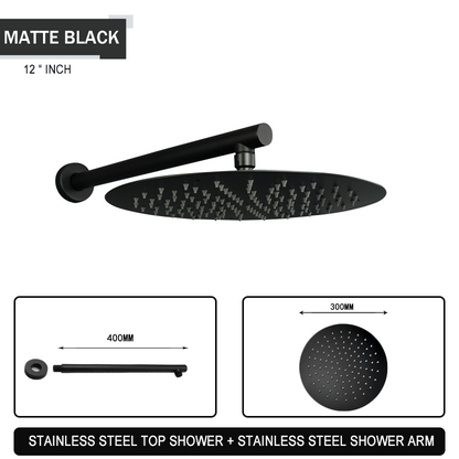 Juno Commercials Wall Mount Rainfall Over Shower Head with Shower Arm