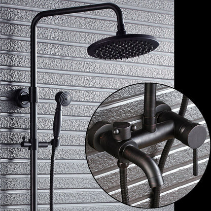 Juno 8" Oil Rubbed Bronze Rain Shower Systems with Handheld Shower