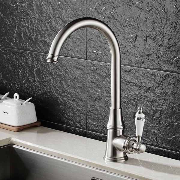 Kitchen & Bathroom Sink Faucet Deck Mount 360 Rotate Hand Swivel Sink Mixer Tap