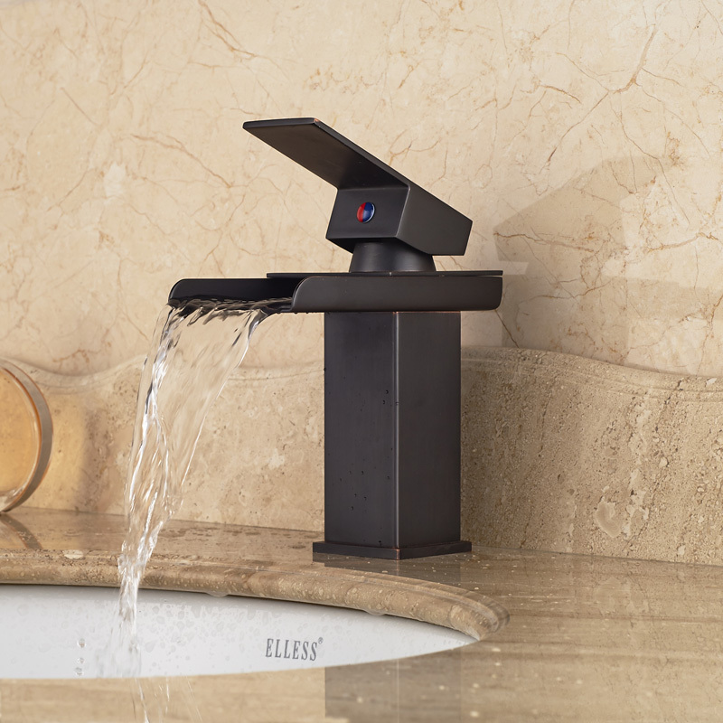Mendoza Deck Mount Waterfall Bathroom Sink Faucet Mixer Brass Square Mixer Faucets In Oil Rubbed Bronze