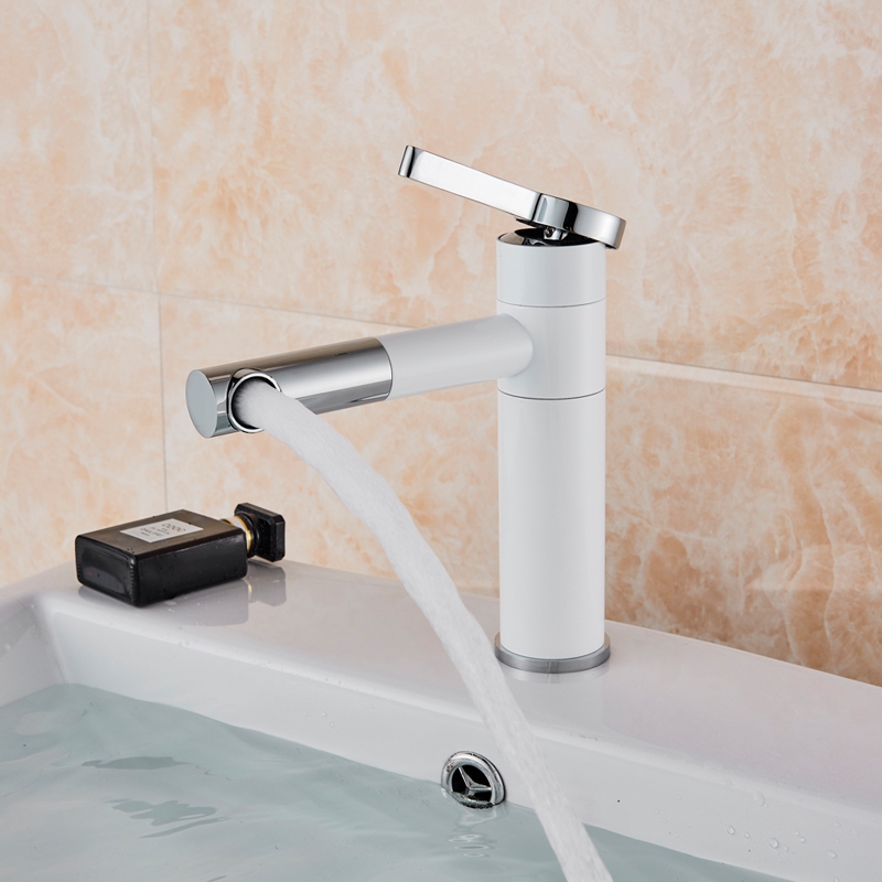 Bathroom Counter Top Taps Basin Mixer 360° Swivel Spout Faucet Single Lever 