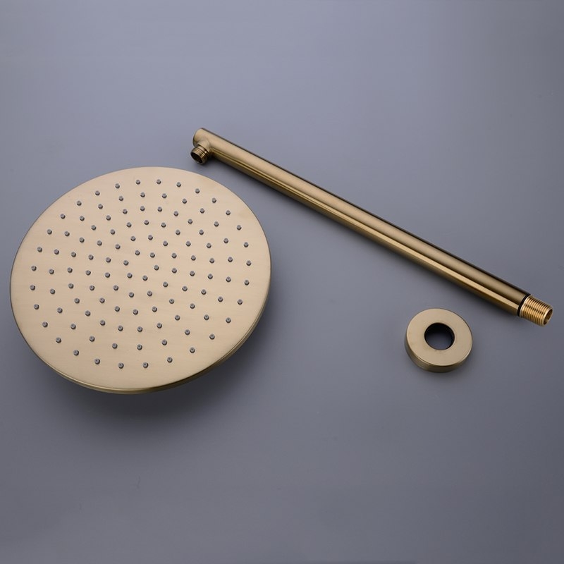 Amazing Round Gold Single Handle Wall Shower with Hand-Held Shower