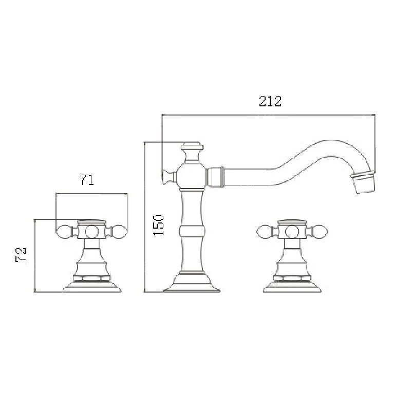 Antique Brass Dual Handle Bathroom Faucet