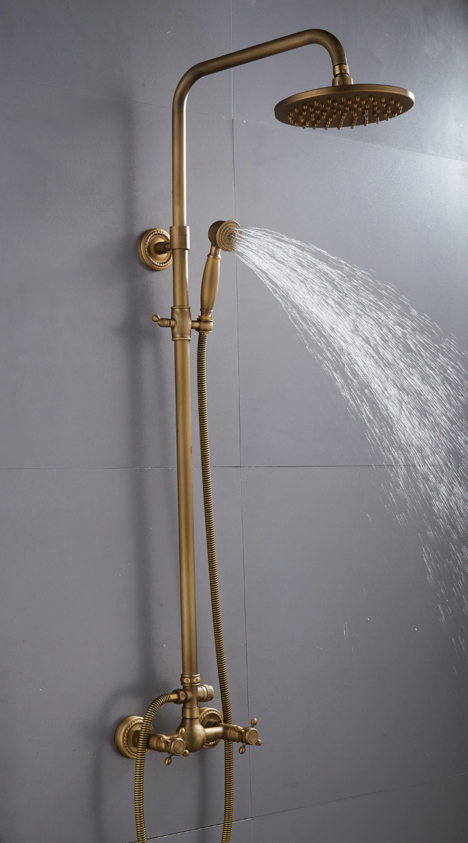 Juno New Antique Brass European Style Shower Set