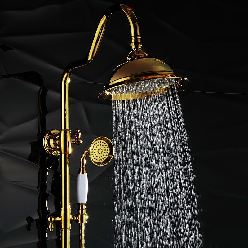 Best European Gold Ceramic Diamond Bathroom Shower with Handheld Shower