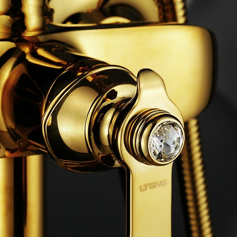 Best European Gold Ceramic Diamond Bathroom Shower with Handheld Shower