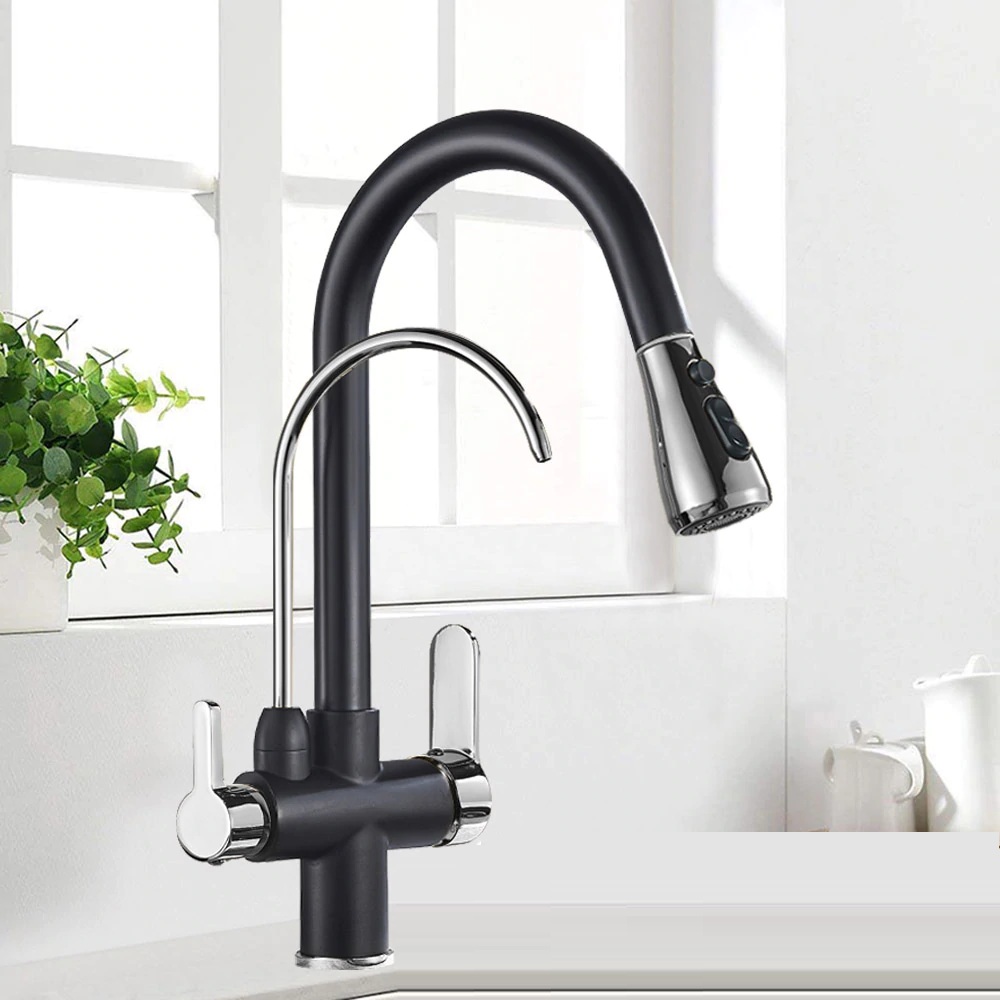 Juno Double Nozzle Filtered Kitchen Removable Sprayer Drinking Water Kitchen Faucet