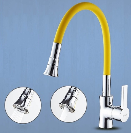 Black Chrome Finish Any Direction Rotate Kitchen Faucet