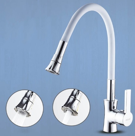 Black Chrome Finish Any Direction Rotate Kitchen Faucet