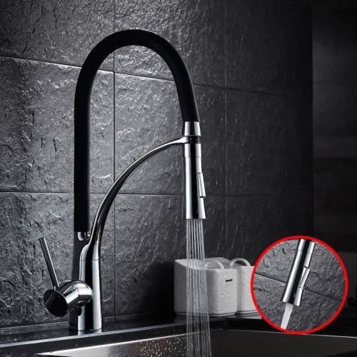 Black Pull Out LED Single Handle Kitchen Faucet