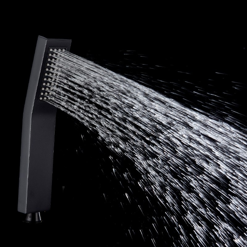 Black Rainfall Thermostatic Shower Head with 6 Jet Spa Bathroom Shower