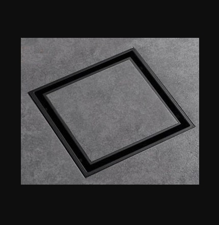 Blackened Solid Brass 4 x 4 inches Square Bathroom Drain