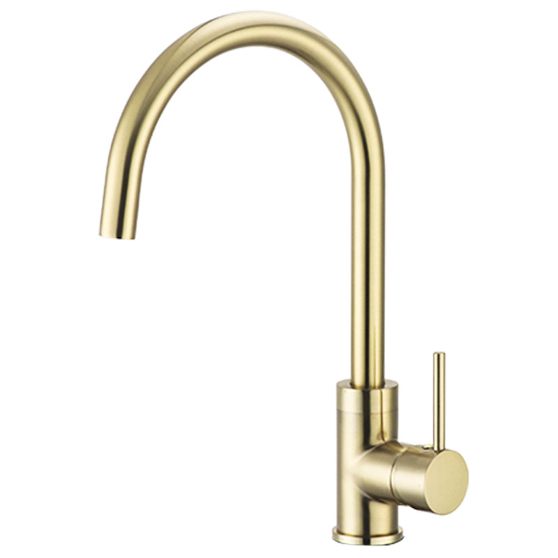 Brushed Gold Kitchen Faucet Deck Mount Single Handle