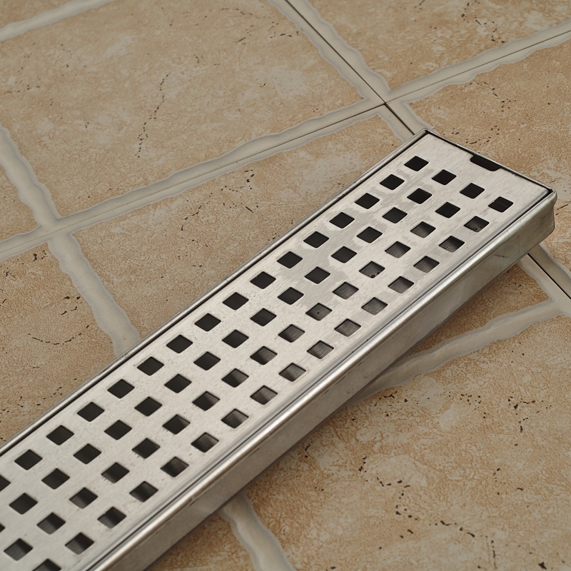 Brushed Nickel Linear Stainless Steel Long Shower Drain System