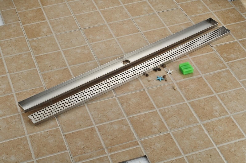 Brushed Nickel Linear Stainless Steel Long Shower Drain System