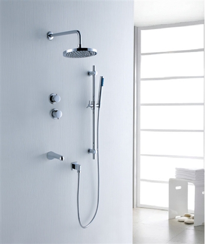 Fabeno Wall Mount shower Head with Handheld Shower and Faucet