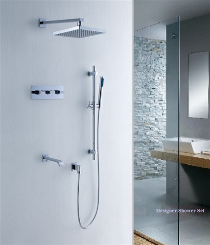 Sonoma Wall Mount Waterfall Showerhead with Shower Set