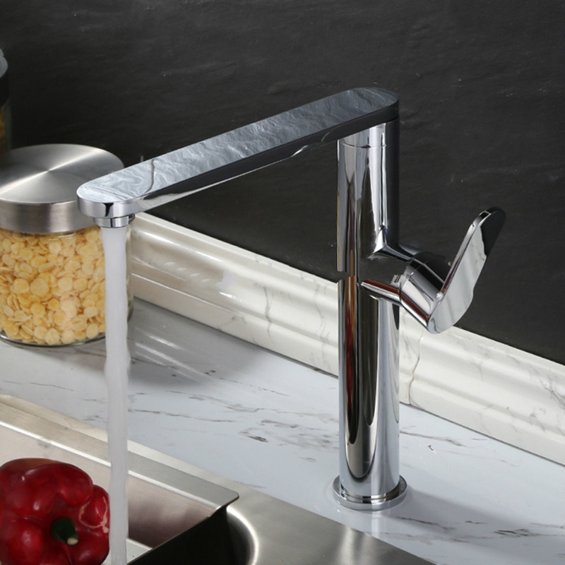 Chrome Swivel Spout Single Handle Bathroom & Kitchen Sink Faucet