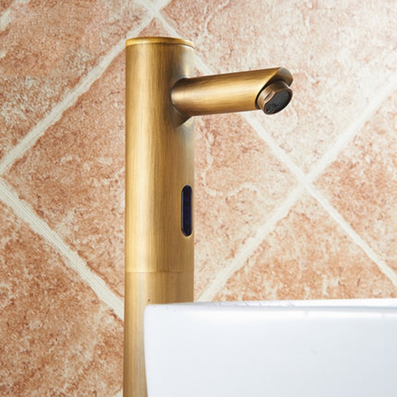 Classic Antique Brass Automatic Sensor Bathroom Faucet