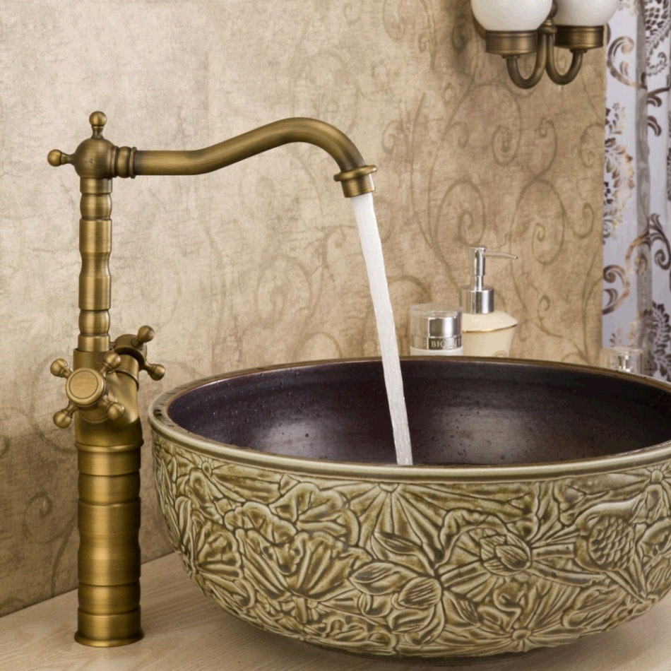 Classical-Brass-Art-Deck-Mounted-Bathroom-Sink-Faucet