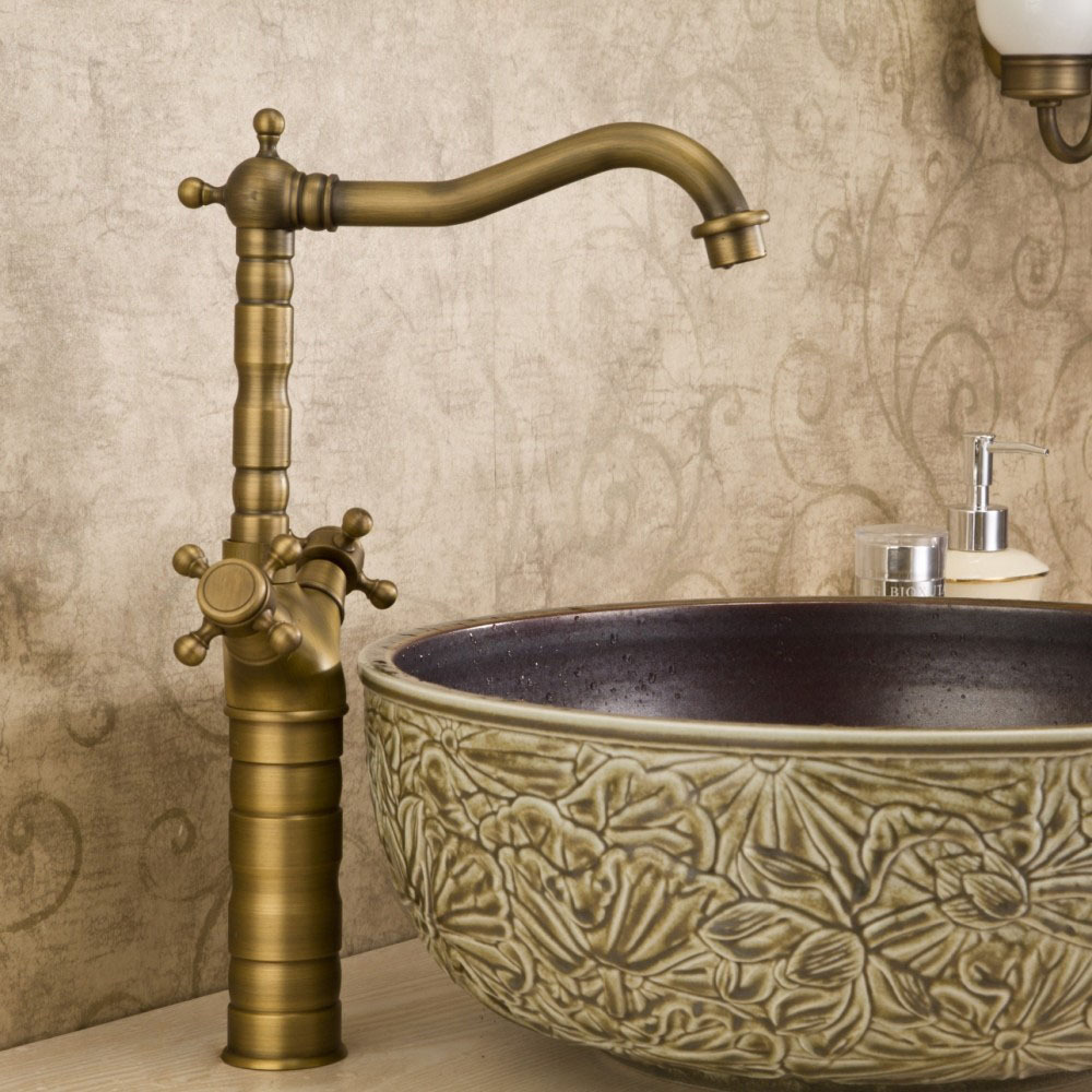 Classical-Brass-Art-Deck-Mounted-Bathroom-Sink-Faucet