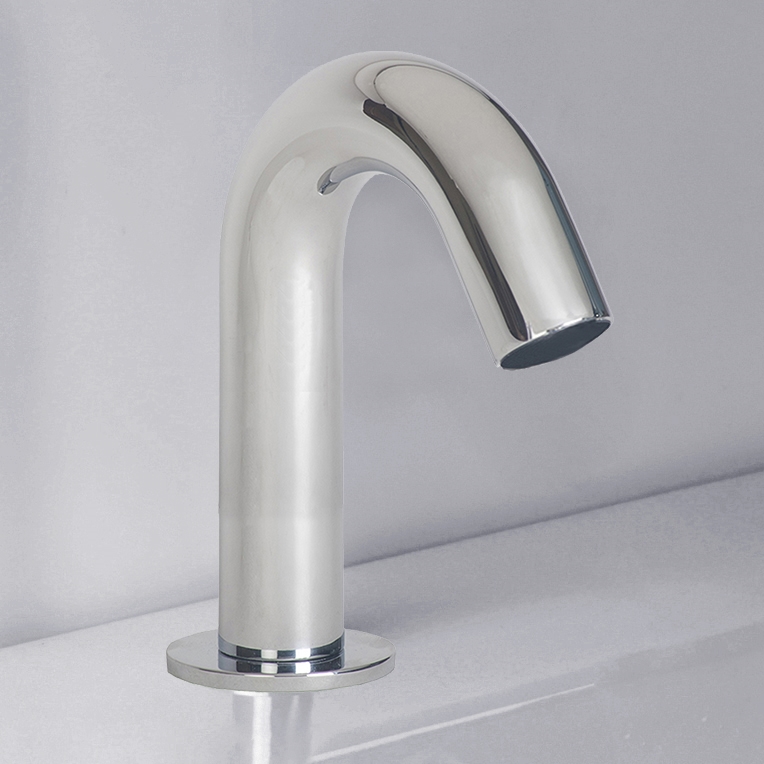 Juno Polished Chrome Short Goose Neck Commercial Sensor Faucet