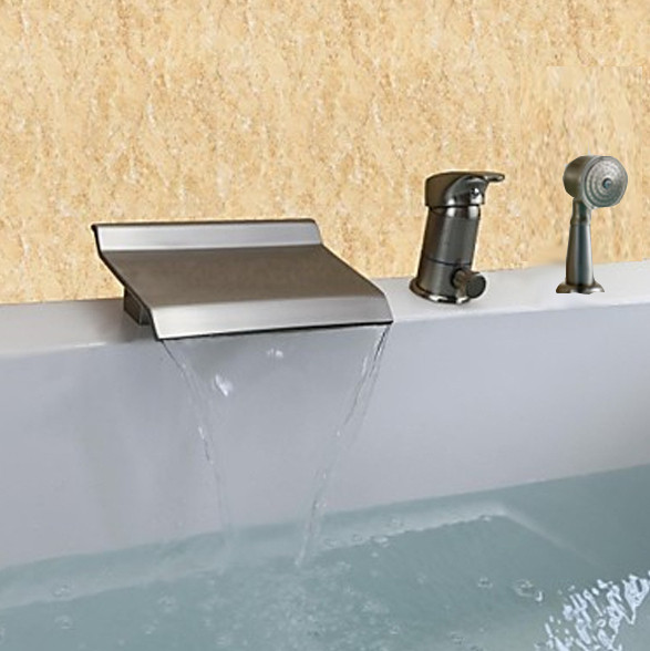 Clawfoot Tub Bathtub Faucet with Hand Shower Set Brushed Nickel Tub Filler Mixer 